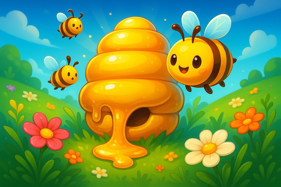 Honeybee Meadow — free social game key art